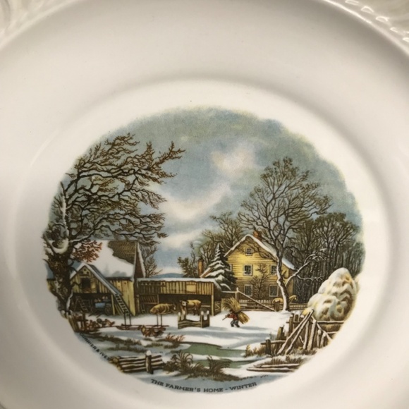 Vintage Harker Pottery Company Farmer’s Home Winter Plate - Picture 7 of 8